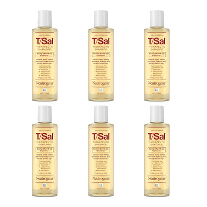 Neutrogena T/Sal Therapeutic Dandruff Shampoo, Scalp Build-Up Control, 3% Salicylic Acid,Psoriasis Treatment, Seborrheic Dermatitis Shampoo, Clears Flakes, Fragrance Free, 4.5 fl oz (Open Container)