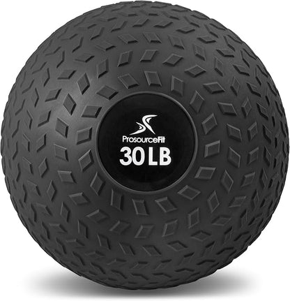 ProsourceFit Slam Medicine Ball, 30 lbs Smooth and Tread Textured Grip Dead Weight Balls for Strength and Conditioning Exercises, Cardio and Core Workouts