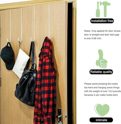 Hotop 15 Inch Wreath Hangers for Front Door Wreath Doors Hangers Steel Material Clothes Towel Hooks Holder Over The Door Hanger Hooks for Christmas Halloween Front Decorations(White,2 Pieces)