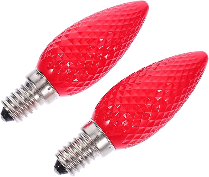 ARTIBETTER 2Pcs Base LED Candle Light Bulbs Decorative Warm Lights for Indoor and Outdoor Holiday Lighting Energy Efficient Full Brightness Design Eye Catching Pattern
