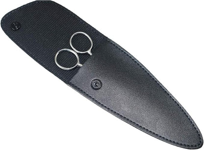 Professional Hair Cutting Scissors Sharp Blades Hair ShearsBarber ScissorsMustache Scissors Stainless Steel Hair Scissors 7" 6.5" 6" HaircutHairdresser For Kids, Men (Medium leather sheath)