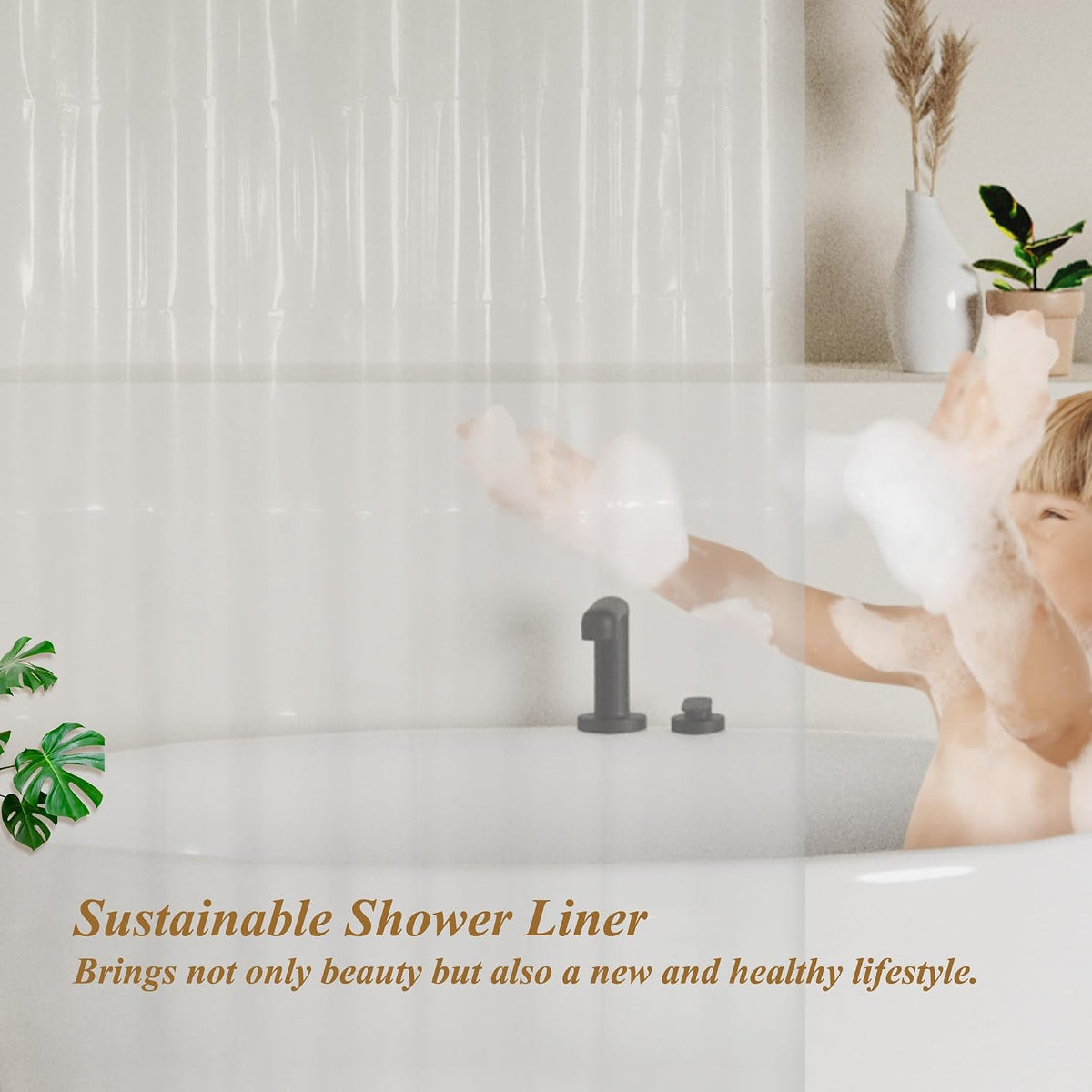 Clear PEVA Shower Curtain Liners with 3 Magnets, Water Proof Plastic Shower Liner for Bathroom or Shower Stall, 54x78