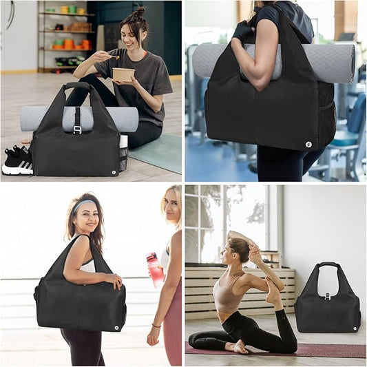 sportsnew Yoga Gym Bags for Women with Shoes Compartment  Wet Dry Storage Pockets  Adjustable Yoga Mat Holder, Patent Pending