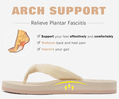 KuaiLu Flip Flops for Women with Arch Support Yoga Mat Comfortable Summer Beach Walking Thong Cushion Sandals Slip On Indoor Outdoor
