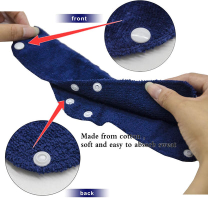 Alpurple Cotton Washable Hard Hat Sweatband - Reusable Snap-on Liner and Sweat Pads for Helmet Accessories