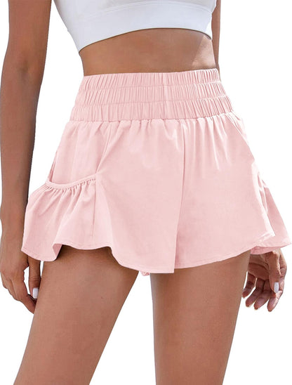 BMJL Womens High Waisted Shorts Athletic Running Shorts Workout Gym Quick Dry Flowy Shorts with Pockets