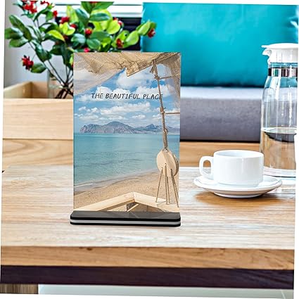 4pcs Display Board Sign Paper Display Stand Flyer Display Stand Table Card Holders Menu Display Rack Poster Stand Menu Holder Table Top Display Stand Menu Stand Transparent Acrylic