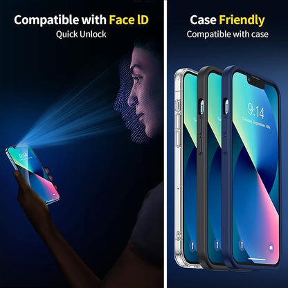SMARTDEVIL 3 Pack Screen Protector for iPhone 14iPhone 13  iPhone 13 Pro(6.1 Inch), Easy Installation Frame10X Military Grade Shatterproof HD Bubble Free Diamonds Hard Tempered Glass
