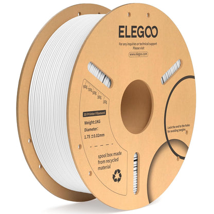 ELEGOO PLA Plus 3D Printer Filament, 1.75 mm, 1 kg, White