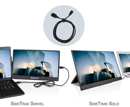 SideTrak Portable Monitor 3ft HDMI Cord  HDMI to Mini HDMI Cable  Compatible Swivel  Solo  Durable, Flexible, Tangle-Free Cord  Black