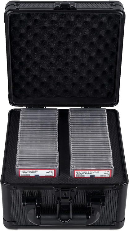 KAGSWAMO Graded Card Storage Box, Holds 60+ PSA Slab Card Case for Graded Cards Sports Cards, Baseball Trading Card Case Holder Fits PSA, CSG, BGS and Top Loaders