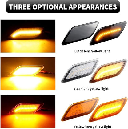 Side Marker Lights for Mercedes Benz E350 E550 E63 AMG Sedan Wagon 2010-2013, Dynamic Front Bumper LED Side Marker Lights