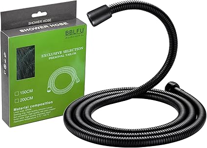 Extra Long Black Shower Hose, Kink Free Stainless Steel Shower Hose Attachment,Handheld Shower Head Hose, Shower Hose Replacement,Brass Insert  Nut for BathingCleaning (79 inches black)