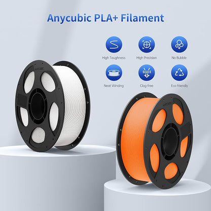 ANYCUBIC PLA Plus (PLA+) 3D Printer Filament 1.75mm, High Toughness 3D Printing Filament, Dimensional Accuracy +/- 0.02mm, Print with Most FDM 3D Printers, 1KG Reusable Spool, Texture Gray
