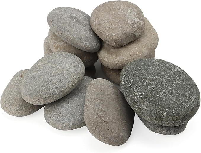 SHEUTSAN 9 PCS 3-4 Inch River Painting Rocks, Crafts Stones, Flat Rocks, Smooth Painting Stone for DIY Project, Hand Crafts