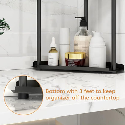 Jesginboo 2 Tier Bathroom Counter Organizer, Vanity Organizer Corner Shelf