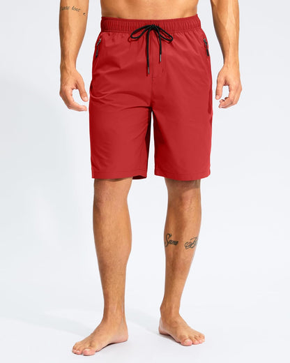 G Gradual Men's Swim Trunks 9" Quick Dry Swimming Board Shorts with Zipper Pockets Swimwear Bathing Suit for Men No Liner