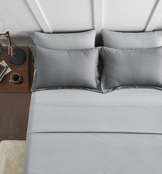 MapleStone Queen Size Comforter Set 7 Pieces Bed in a Bag - Down Alternative Bed Set with Sheets, Pillowcases  Shams, Soft Reversible Duvet Insert for Queen Bed, Dark Grey  Light Grey