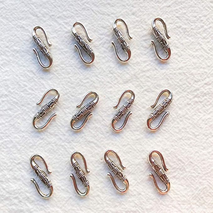 EXCEART 20 pieces of S-hook ring, end closures, antique silver jewelry connector for making bracelets and necklaces