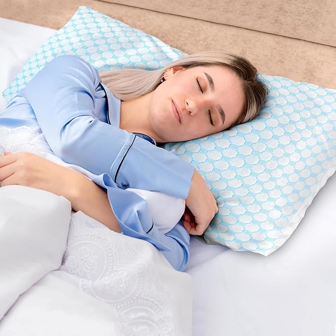 Cooling Pillow Soft Memory Foam Pillows Breathable, Adjustable Bed Pillows for Comfortable Sleeping, Queen Size Cooling Gel Pillow for Hot Sleepers (20"x 30") Supportive