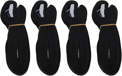 Luggage Tie Down Strap Heavy Duty Flexible Secure Hold 4 Suitcase Straps Quick Release Buckles for Camping (Black)