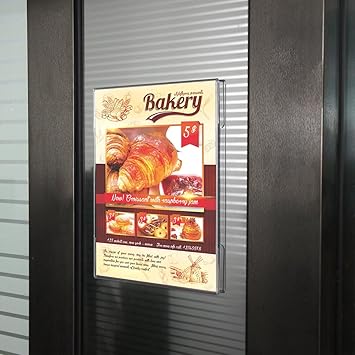 Niubee Acrylic Sign Holder 11 x 17 inches Wall Mount Sign Holders Clear Acrylic Frame with Double Sided Tape Clear Poster Frames Plastic Sign Holder for Office, Home, Restaurant, Vertical, 3 Pack