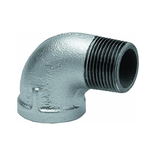 Anvil 8700127809, Malleable Iron Pipe Fitting, 90 Degree Street Elbow, 34" NPT Male x NPT Female, Galvanized Finish