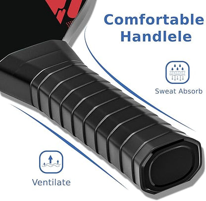 Pickleball Paddles, Pickleball Set with 4 Premium Wood Pickleball Paddles, 4 Cooling Towels, 4 Pickleball Balls & Carry Bag, Pickleball Paddle with Cushion Comfort Grip, Gifts for Men Women