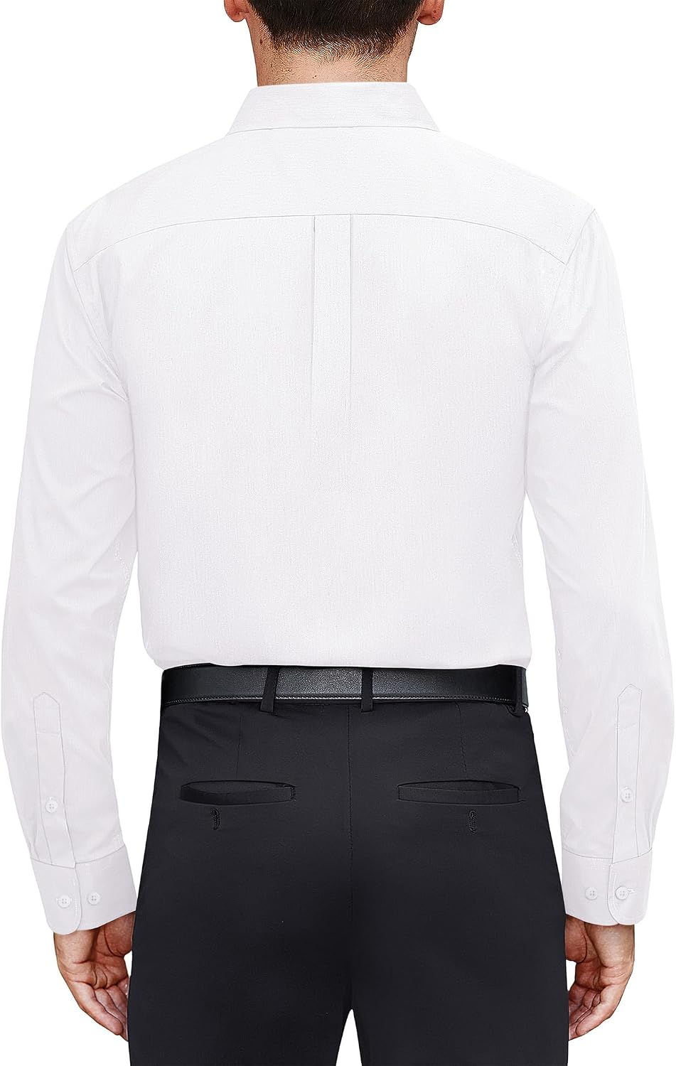 Men's Dress Shirts Stretch Stain Shield Long Sleeve Solid Formal Shirt Business Casual Button Down Shirts
