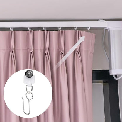 uxcell 20Pcs Curtain Track Rollers Curtain Rail Pulleys Runners Plastic Ceiling Gliders with Dual Wheel Roller for Window Tracks Carrier Accessories (Black)