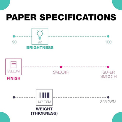 Springhill 8.5Au x 11Au Blue Colored Cardstock Paper, 67lb Vellum Bristol, 147gsm, 250 Sheets (1 Ream) Ai Premium Lightweight Cardstock, Vellum Printer Paper with Textured Finish Ai 026000R