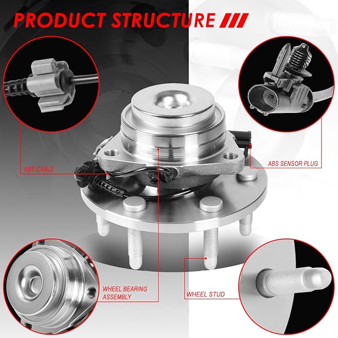 Auto Dynasty 515097 Front Bolt-In Wheel Bearing Hub Assembly Compatible with Chevy Silverado Tahoe GMC Sierra Cadillac Escalade RWD 07-14
