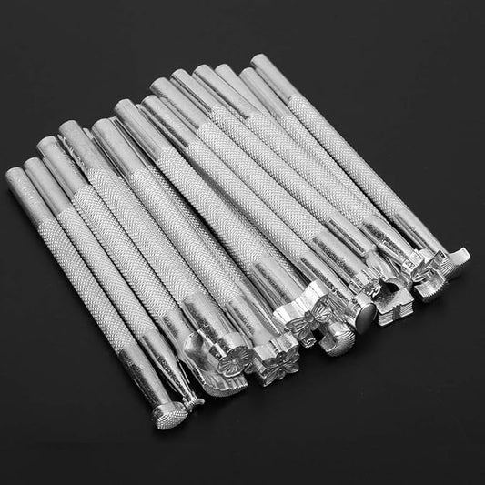 20 Pcs Multi Shape Leather Stamp Punch Tool Set Leather Craft
