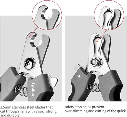 Tpotato Dog Nail Clippers,Dog Nail Trimmers for Large Breed Dog with Quick Sensor,Safari Professional Cat Nail Clipper with Safety Guard and Nail File.