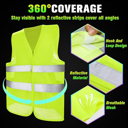JaGely High Visibility Safety Vest, Bulk Reflective Mesh Safety Vest for Men and Women, Work, Cycling, Runner, Neon