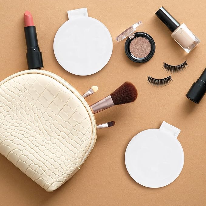 ZOOFOX 50 Pieces Compact Mirror Bulk, Round Makeup Mirror for Purse, Mini Folding Mirror for Women Girls Travel Daily Use