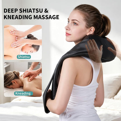 Neck Massager with Heat, Back Massager Deep Tissue, Electric 3D Kneading Massage Pillow for Pain Shiatsu Back and Shoulder Massager, Birthday Christmas Gift for Women Men Dad Mom