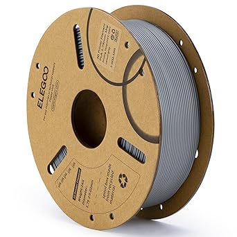ELEGOO PLA Filament 1.75mm Gray 1KG, 3D Printer Filament Dimensional Accuracy - 0.02mm, 1kg Cardboard Spool(2.2lbs) 3D Printing Filament Fits for Most FDM 3D Printers