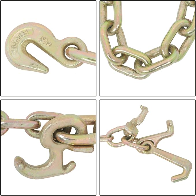 GXYWADY 5400 LBS 70 Chain Tow Chain Grade V-Bridle with RJT Cluster Hooks 516 Short Pitch Chain Replacement for Tow Truck Winch Cable Pull Wrecker