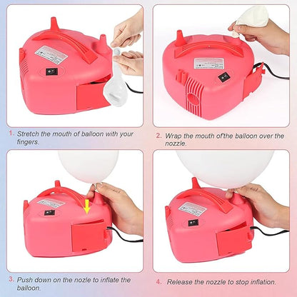 Balloon Pump,Portable Dual Nozzle 110V 600W Electric Balloon Blower Air Pump Balloons Inflator for Balloon Decoration,Balloon Arch, Balloon Column Stand, Party