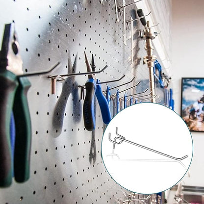 50 Pcs Pegboard Hooks 6 Inch, Heavy Duty Peg Hooks, Metal Shelving Hooks fits 14 and 18" Pegboard Garage Storage Organizer