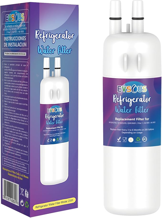 W10295370A Water Filter Replacement, Compatible with EDR1RXD1, EDR1RXD1B, W10295370, WHR1RXD1, KAD1RXD1, P4RFKB2, P8RFWB2L, 46-9930,46-9081 (1)