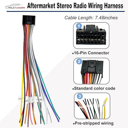 Radio Wiring Harness Kit for Android Car Stereo 16Pin ISO Radio Wire Harness 10Pin/20Pin RCA Connectors GPS Antenna Cable 4Pin/6Pin USB Cord Android Car Stereo Install Kit(6PCS)