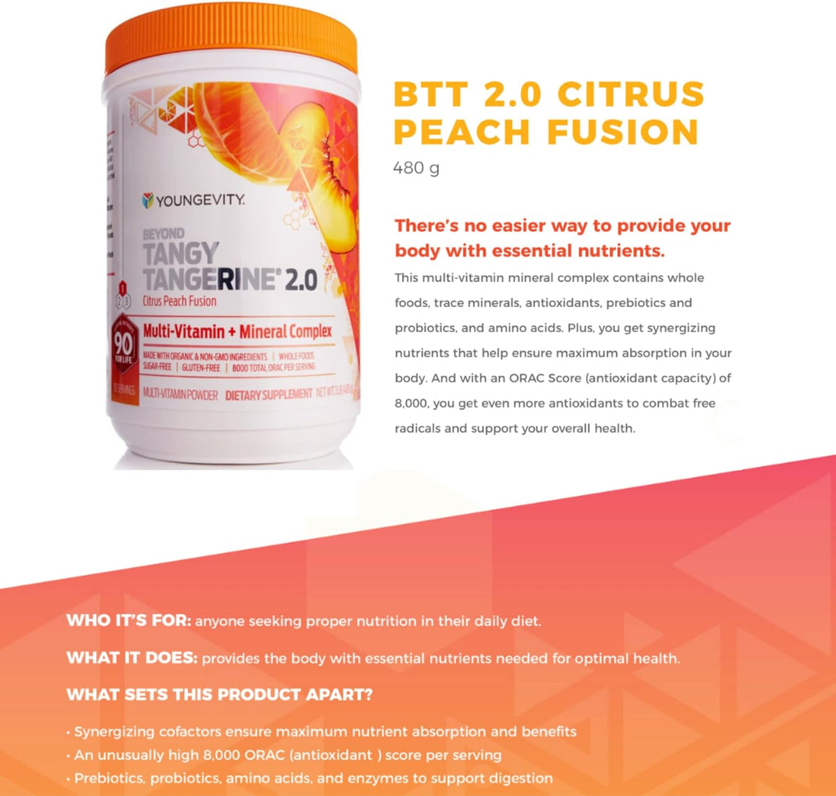 This all-natural multivitamin powder supports overall health and digestion with essential nutrients, antioxidants, prebiotics, and probiotics.