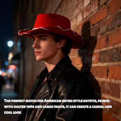 Novelty Western Sheriff Costume Hat–Classic Cowboy Hat Teens–1950s Rancher Style Country Music Festival Accessory