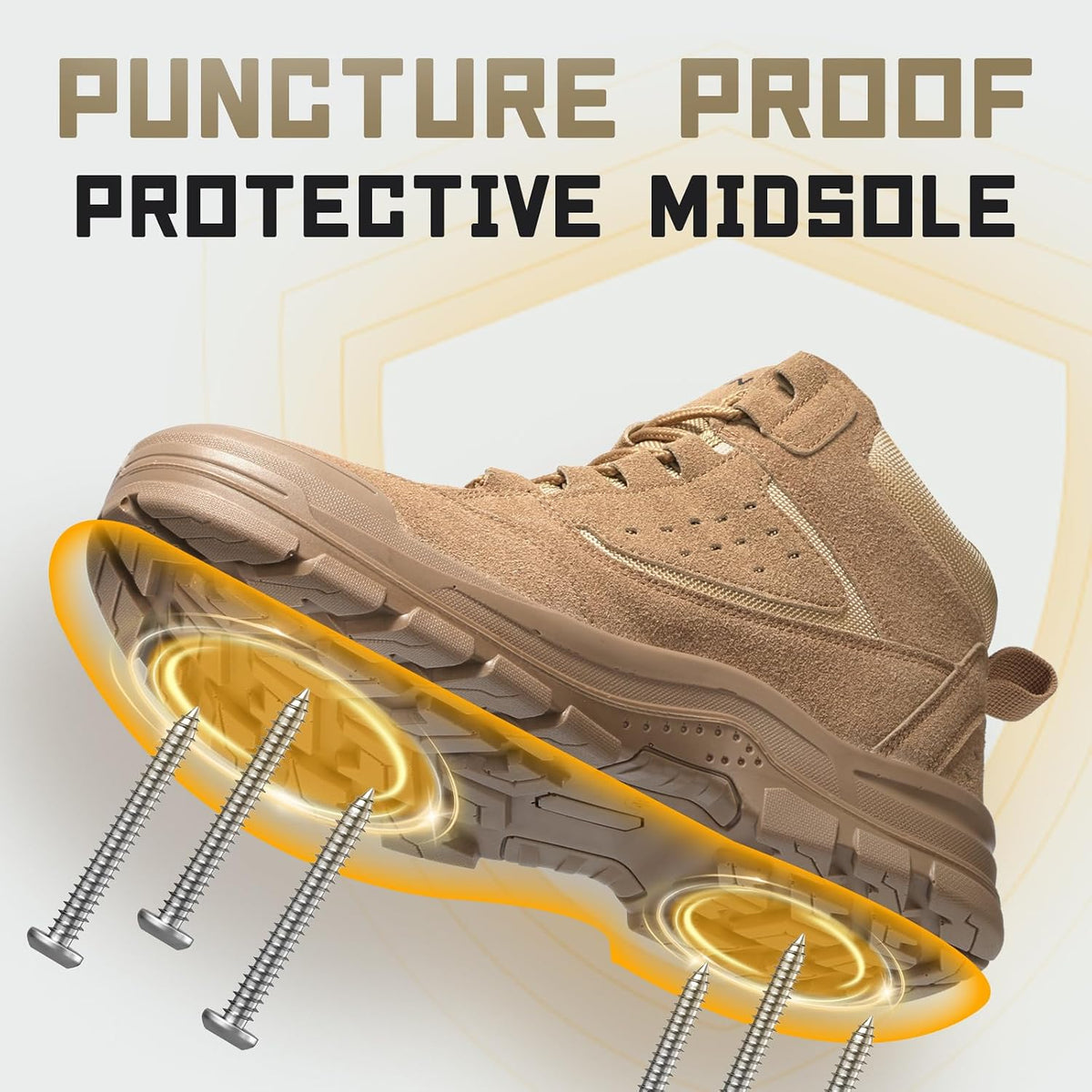 Steel Toe Boots for Men Women Comfortable Lightweight Work Boots for Men Slip Resistant High Top Steel Toe Safety Shoes Puncture Proof Indestructible Construction Shoes