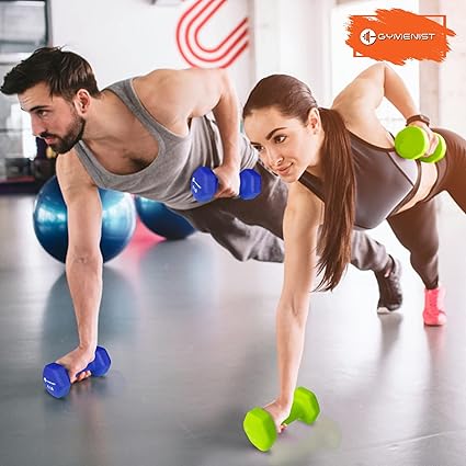 GYMENIST Pair of Dumbbells Set of 2 Soft Non Slip Grip Dumbbells Pair Covered with Neoprene