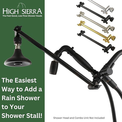 High Sierra Showerheads - Adjustable Shower Arm Extension for Shower Heads - Extra Secure Locking Mechanism - Rotating Nut for Perfect Installation - 9" Shower Extension Arm - Solid Metal - Chrome