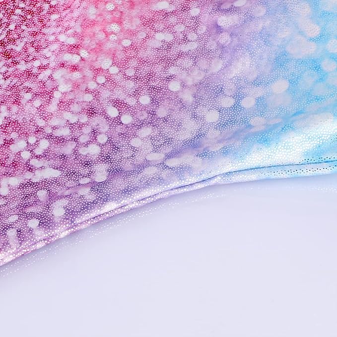 Leotards for Girls Gymnastics Toddler Dance Biketards Mermaid Unicorn Athletic Dance Wear Shiny Rainbow Blue Hotpink