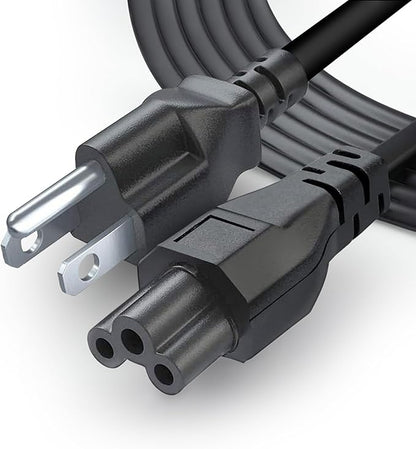 3 Prong AC Laptop Power Cord 5Ft Universal Power Cable  125V  for Dell HP LG Lenovo Asus Acer Toshiba Sony LaptopsNotebooks, Monitors, Printers, Scanners NEMA 5-15P to C5 Power Cable